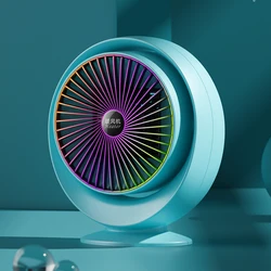 Winter New Household Small Air Heater 800W Fast Heating Mini Adjustable Angle Desktop Electric Fan For Indoor