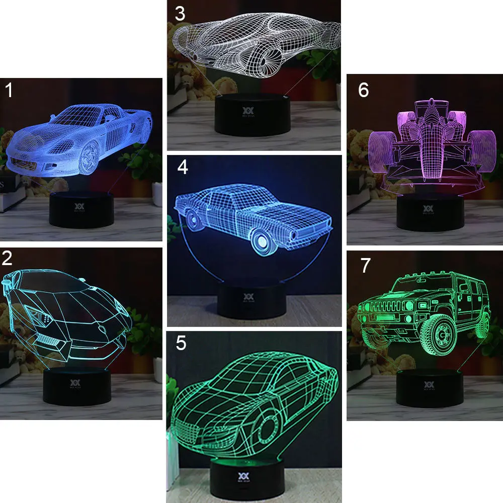 7 Color DC 5V 3D LED Night Light Motocross Bike USB Kids Boy Children Colorful Atmosphere Lamp Touc - 32958466918