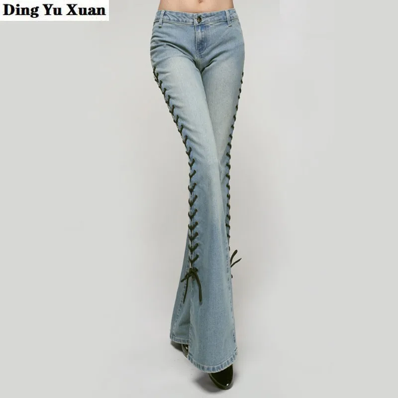 Big Flare Denim Pants Female Side 