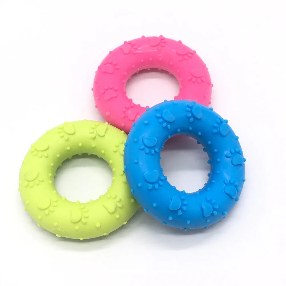 

Pet Dog Biting Rings Pet Rubber Molar Toy Puppy Cleaning Tooth Chew Toys Bite-Proof Dogs Training Circle Ring Outdoor Toy