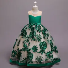 Коллекция года, Великолепное Кружевное платье для причастия праздничные платья принцессы с цветочным рисунком для девочек детская одежда с юбкой-пачкой для маленьких девочек возрастом от 3 до 14 лет