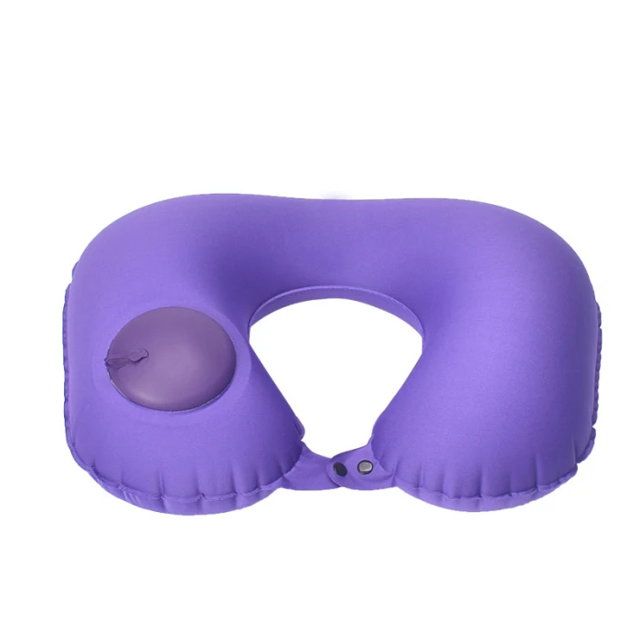 U-shaped Inflatable Pillow Neck Head Support Portable for Travel Airplane Car XH8Z