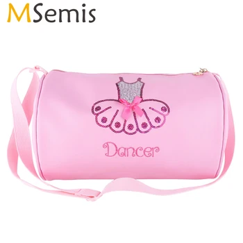 

MSemis Kids Girls Adorable Ballet Sports Dance Bag Children Sequins Dress Pattern Dancer Package Shoulder Duffle Bag Hand Bags