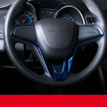

lsrtw2017 black blue silver car steering wheel trims decoration chrome for chevrolet cavalier 2016 2017 2018 2019