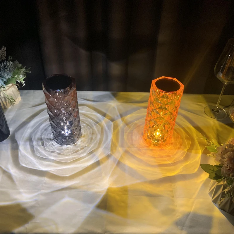 Designer Diamond Table Lamp Modern Led Lamps For Bedroom Decoration Romantic Clear Lampshade Living Room Art Deco Night Lights