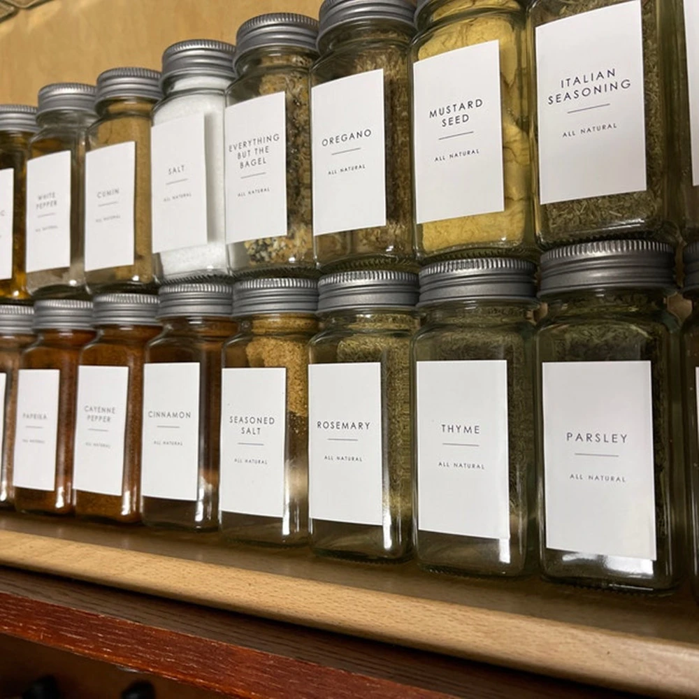 Spice Labels (Minimalist) Water Resistant Spice Jar Label Customization Sticker for Pantry Organizing Modern Spice Jar Labels