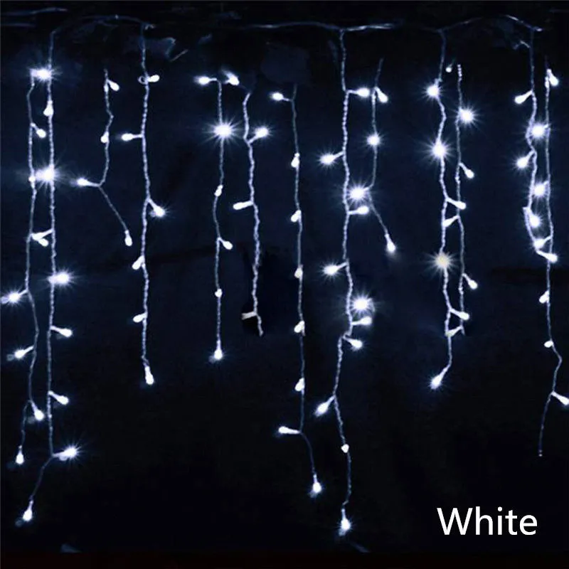 Рождественская гирлянда для дома, Новогодняя гирлянда на окно, 4 м/5 м, сосулька 0,4-0,6 м, с хвостом, уличная Гирлянда для украшения, Рождество - Испускаемый цвет: White
