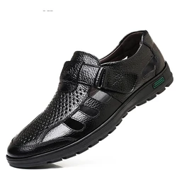 Fashion Mens Sandals Genuine Leather Formal Dresses Summer Shoes Gladiator Sandals For Men Plus Size Men 48 Luxury Sandals 2021