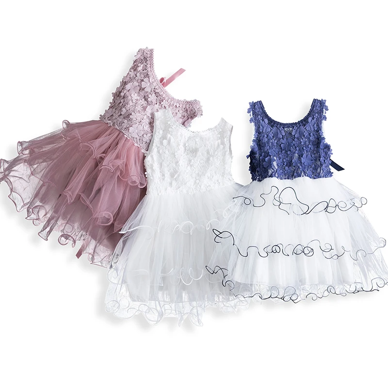 Детские платья для маленьких девочек одежда с жемчугом вечерние милое бальное