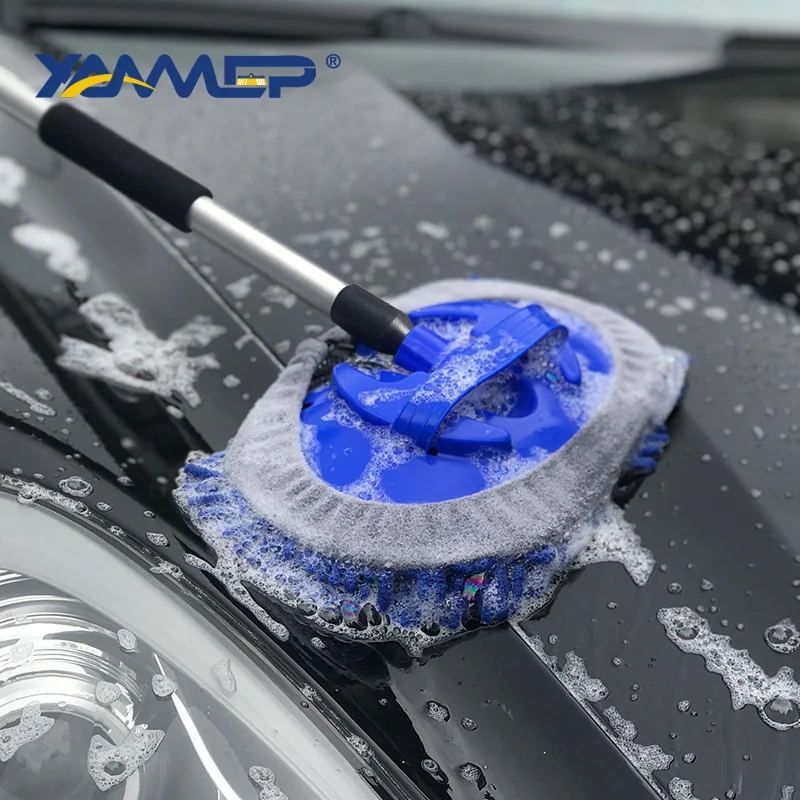 Baratos Cepillo de lavado de coche cepillo de flujo de agua de coche cabezas reemplazables camión limpiador de neumático cepillo de manija ventanas de coche Herramientas de limpieza Xammep