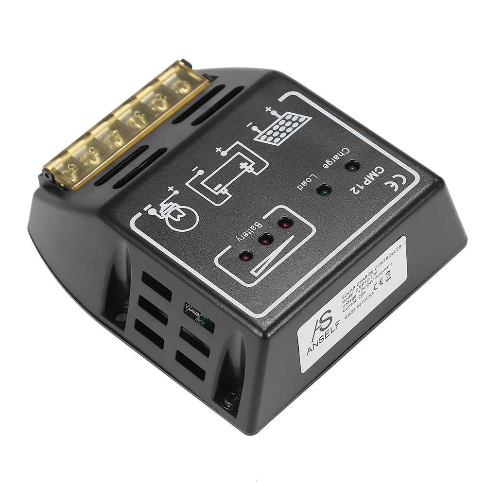 

New Anself Solar Controller 20A 10A 12V/24V Solar Charge Controller Charging Regulator for Solar Panel Battery Overload Protecti