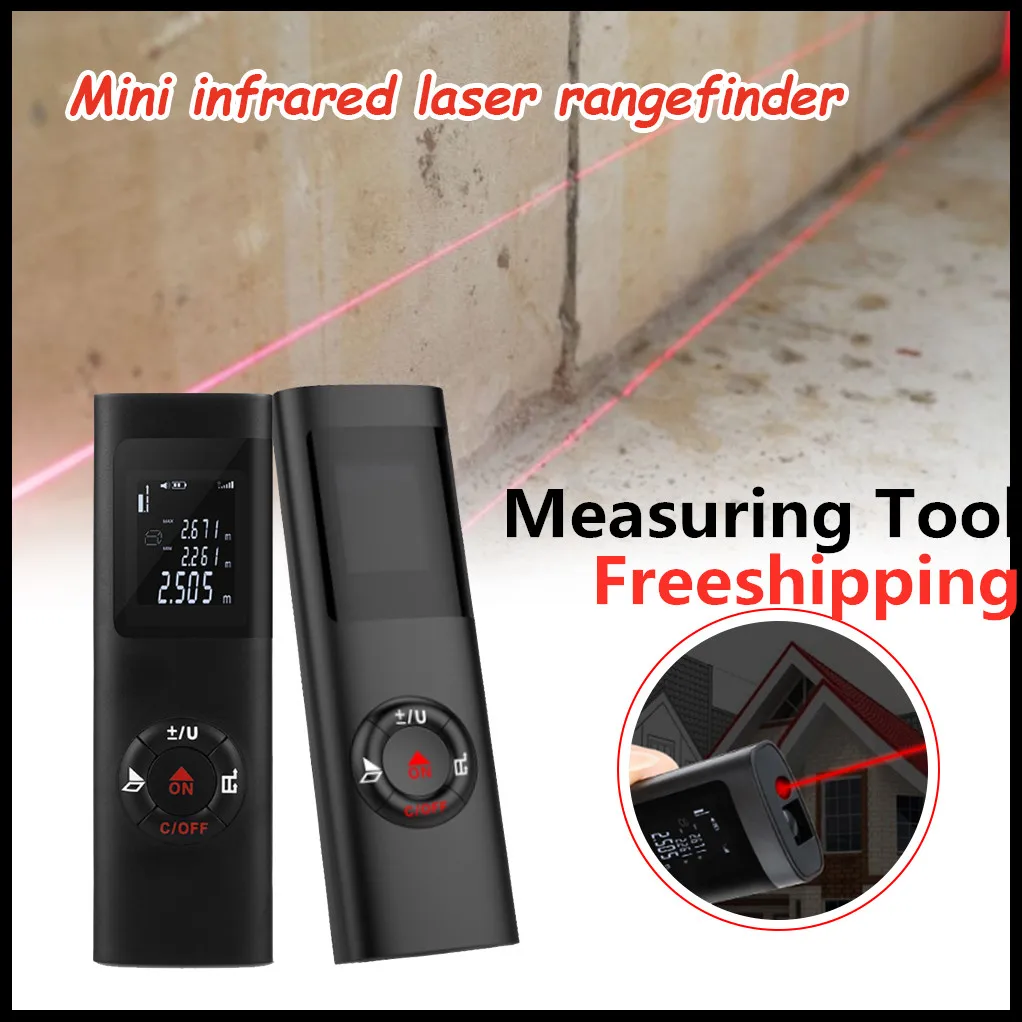 40M Handhold USB Rechargeable Portable Laser Distance Rangefinder Measure Tool 