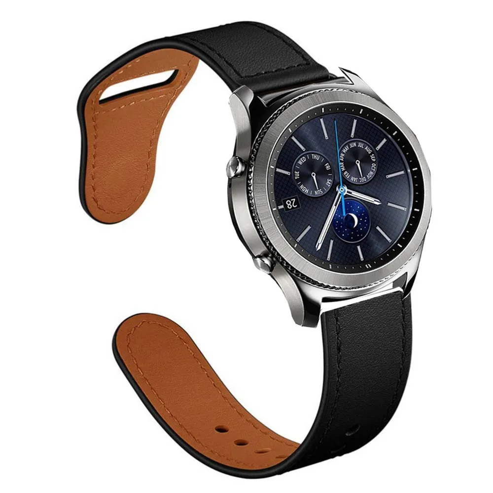 20 22 из натуральной кожи петлевой ремешок для samsung galaxy watch 46 42 s2 s3 gear sport huawei watch GT ремешок Ticwatch 1 2 pro браслет