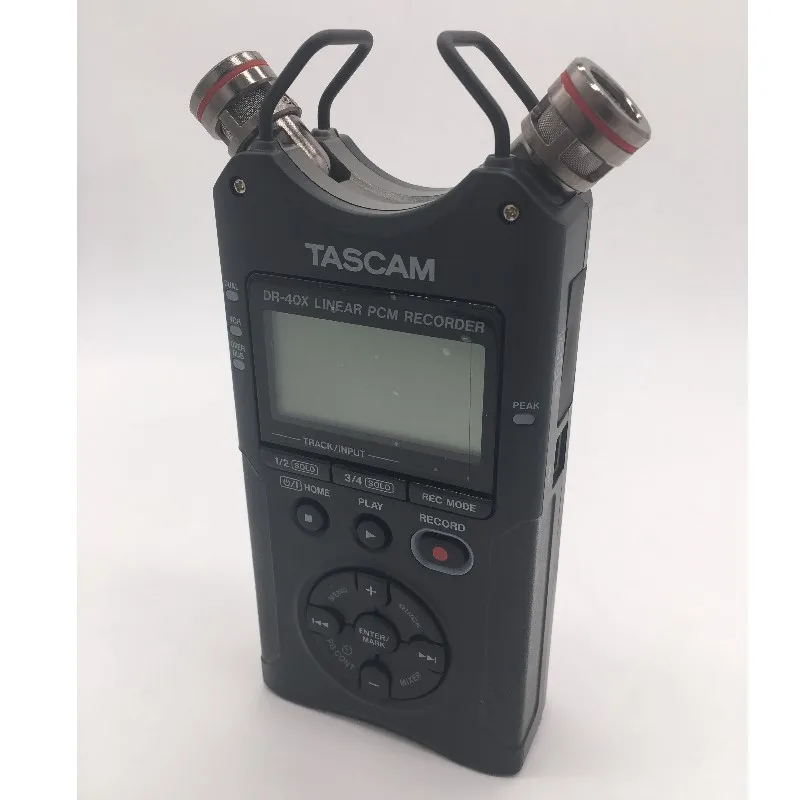 Tascam DR-40X Модернизированный DR-40 ручной цифровой диктофон профессиональная записывающая ручка линейный PCM рекордер - Цвет: Темно-серый