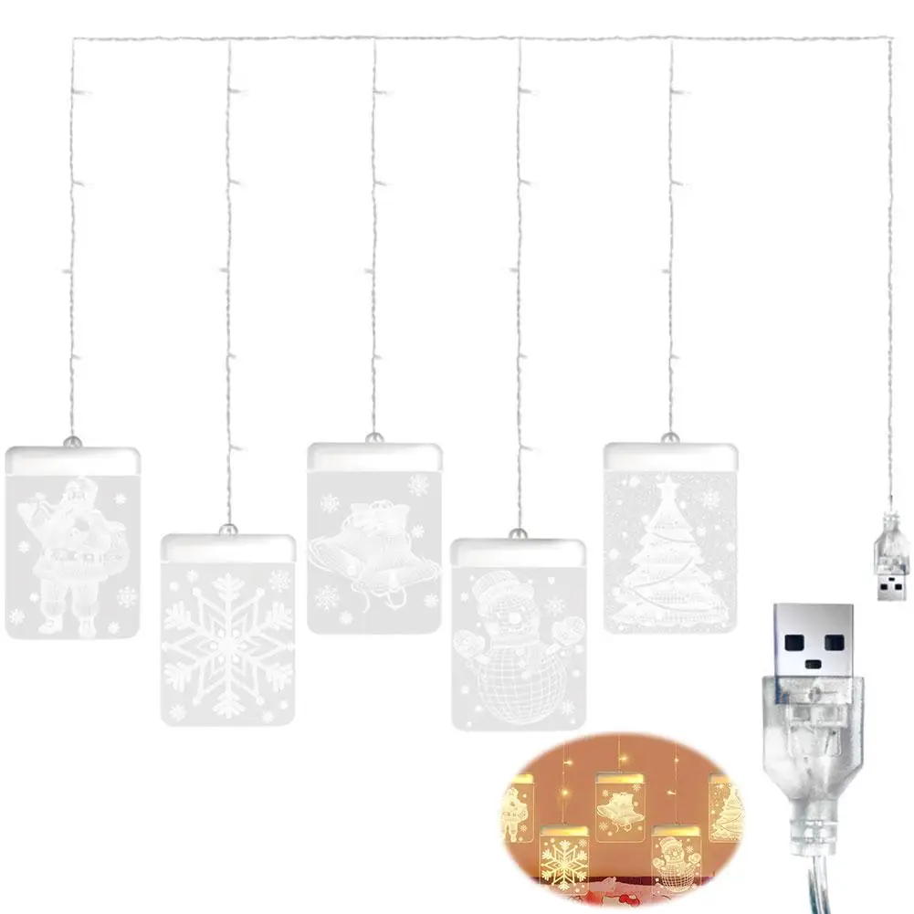 Рождественский колокольчик Снежинка светодиодный световая завеса Декор на свадьбу День рождения романтические 3D легкие рождественские