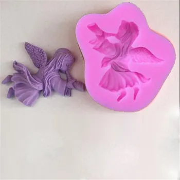 

Pink Eros Cupid Angel Cake Mold Silicone Soft Mold Craft Cake Decoration Mold