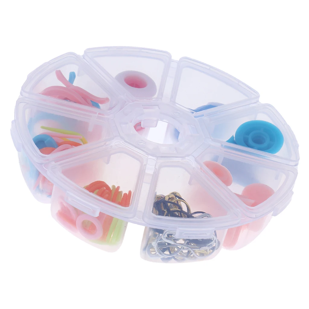 96 Pieces Knitting Crochet Sewing Accessories Supplies Tools Kit Plastic Markers Holder Counter Markers with Clear Storage Case