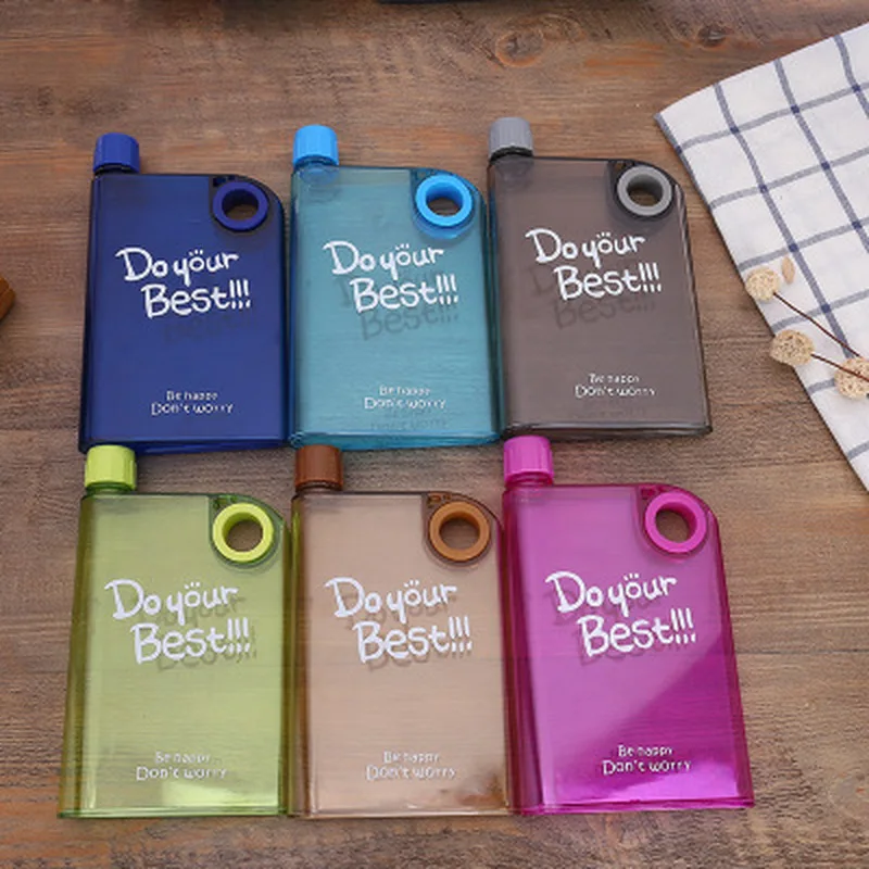 

Portable Book A5 A6 Paper Cup Botlte Flat Bottles Bpa Free Clear Pad Water Cups Drinks Kettle Notebook Drink Mug for Tea