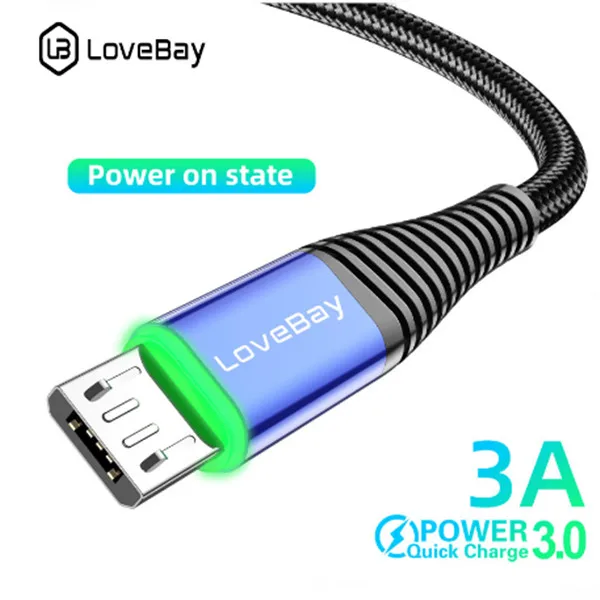 Кабель USB Lovebay для быстрой зарядки и передачи данных 3A Max микро usb мобильного