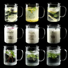 OUSSIRRO 450 мл Милая стеклянная чашка для кофе, молока, чая, воды, креативные рождественские подарки