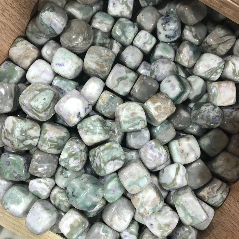100g Natural Green Emerald Auspicious Jade Crystal Tumbled Polished Stones Decor Natural Stones and Minerals 3