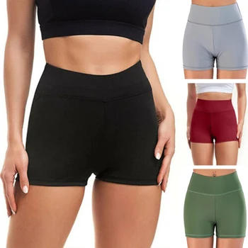 

Women High Waist Solid Color Shorts Push Up Hot Pants for Sports Running Push Up Hip Gym Shorts Fitness Sports Leggings H66