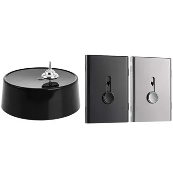 

1Pcs Spinning Top Motion Rotating Desktop Decoration & 2 Pcs Business Card Holder, Slide-Out Stainless Steel
