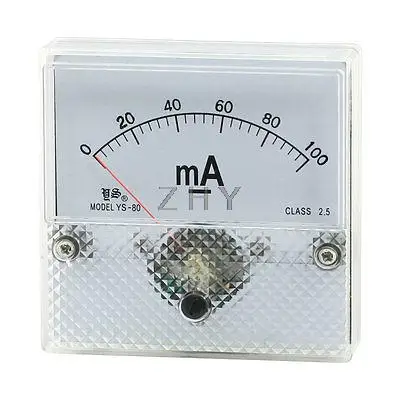

YS-80 DC 0-100mA Fine Tuning Dial Current Tester Panel Meter Ammeter