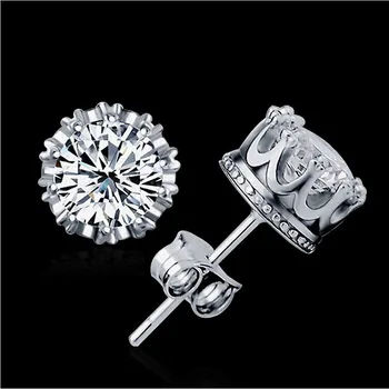 

Simple Beautiful Earrings Luxury Earrings Wedding Crown Earrings Zircon Factory Direct Sales