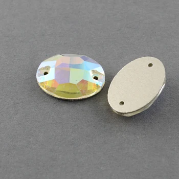 

Sew on Rhinestone,Electroplate Glass Rhinestone,Faceted,Oval,Clear,10x7x3~4mm,Hole:1mm