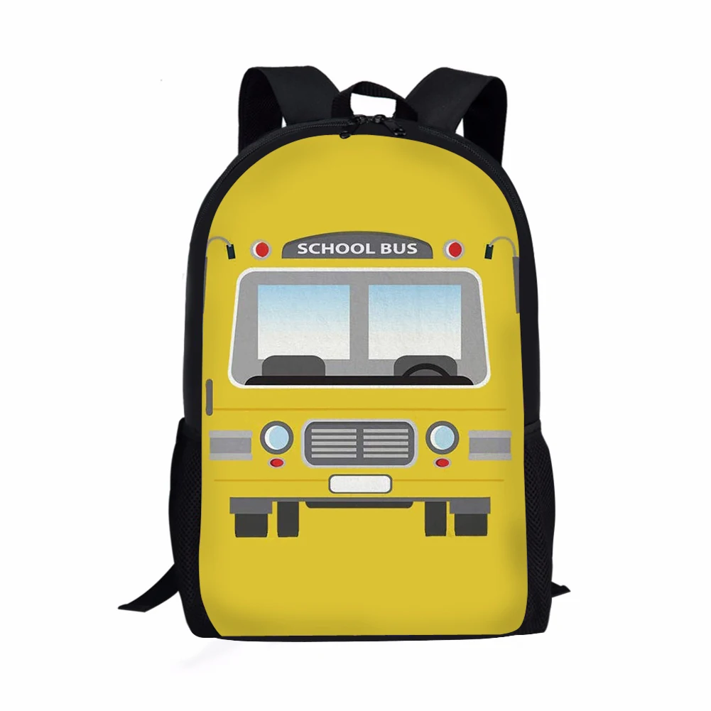 School Bus Print Yellow Bags Boy Girls Schoolbags Children Book Bags Pencil Case Back to School Print Toddle Premary
