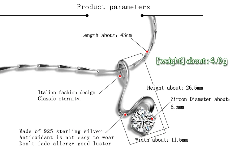 Ожерелье серебряного цвета Женское до ключиц с инкрустированным цирконием