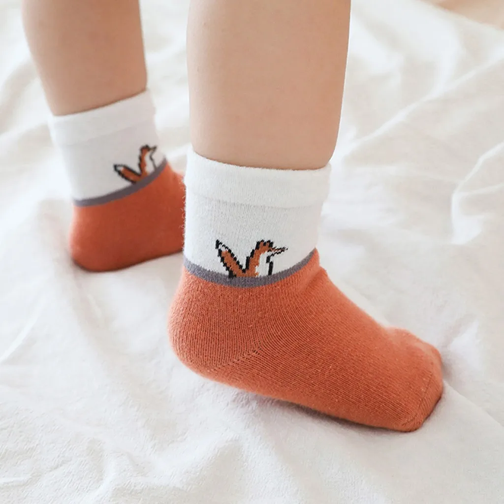 5 пар носков для малышей мягкие детские носки с рисунками для новорожденных, нескользящие носки для мальчиков и девочек удобные модные носки