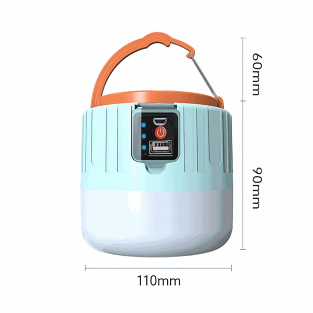 Portable Outdoor Solar Bulb Lanterns Light With Hook Camping BBQ Hiking Lamp USB Rechargeable Waterproof Emergency Tent Lights 7