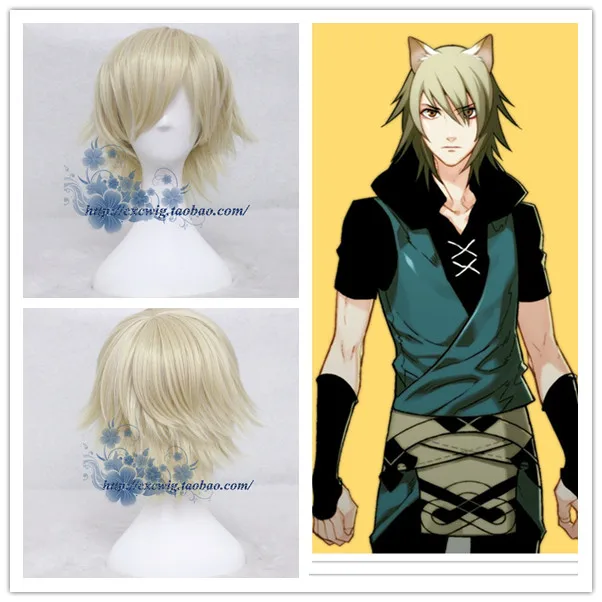Lamento-BEYOND THE VOID mens Konoe косплей парик Konoe ролевые игры стильный блонд парик с короткими волосами костюмы