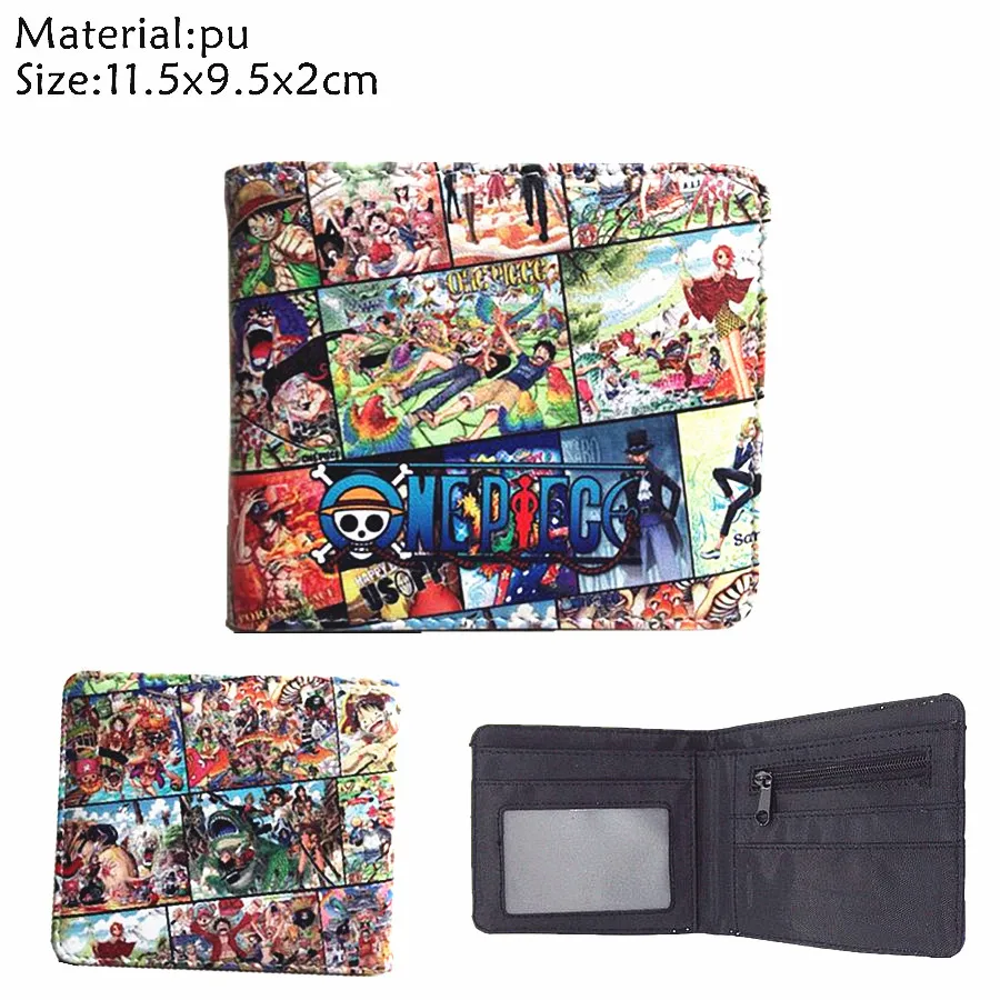 Аниме one piece Luffy PU кошелек на молнии карман для монет короткий двойной фото ID держатель для карт слоистых мальчиков девочек кожаный мультфильм кошелек подарок - Цвет: 03