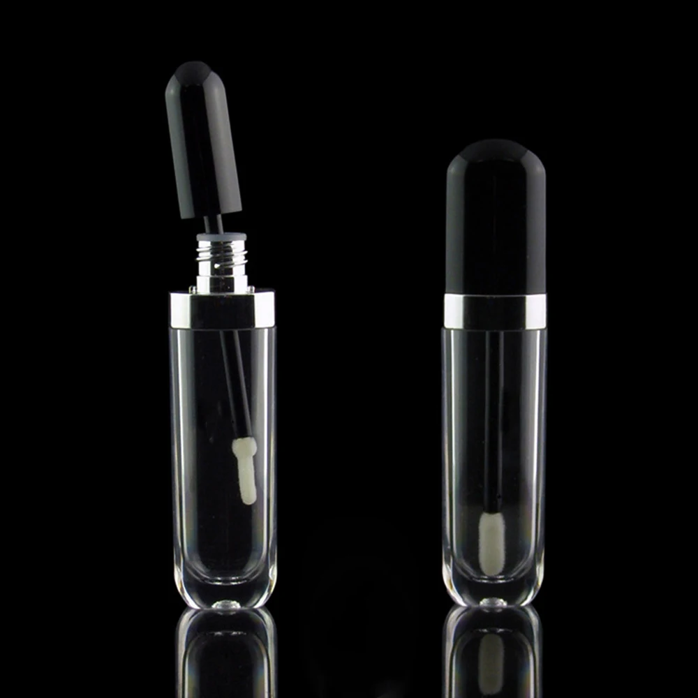 

8g Empty Transparent Plastic Lip Gloss Tubes Lip Balm Tube Lipstick Mini Sample Cosmetic Container With Black Cap Wholesale