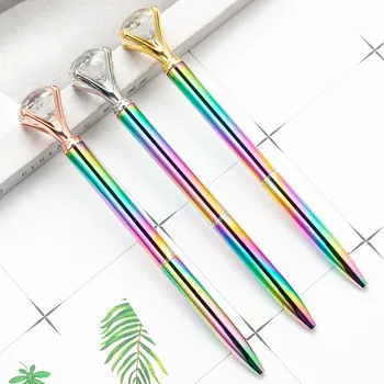 

Glass Diamond Metal Rotating Ball Pen Advertising Pen Can Print Logo Student Ballpoint Pen Office Gifts Personalised Gift