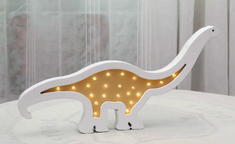 Hinnixy динозавров детский ночник деревянный 3D светодиодный настольная лампа прекрасный Спальня декоративные светильники Дети Детские