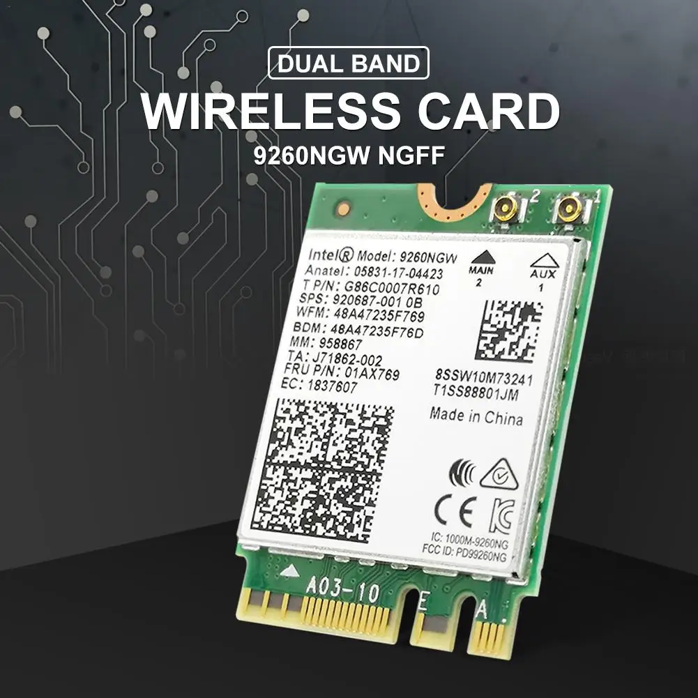 1,73 Гбит/с двухдиапазонный Wi-Fi кард-Беспроводной для Intel 9260NGW NGFF Ac Mini PCI-E 2,4G/Wi-Fi 5 ГГц Беспроводная передача данных Bluetooth 4,0 802,11 Ac/a/b/g/n