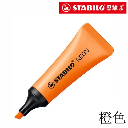 orange 4pcs 4 шт. STABILO 72 NEON серии маркер, фломастер цвет Высокая Производительность Зубная паста внешний вид большой емкости хайлайтеры - Цвет: orange 4pcs