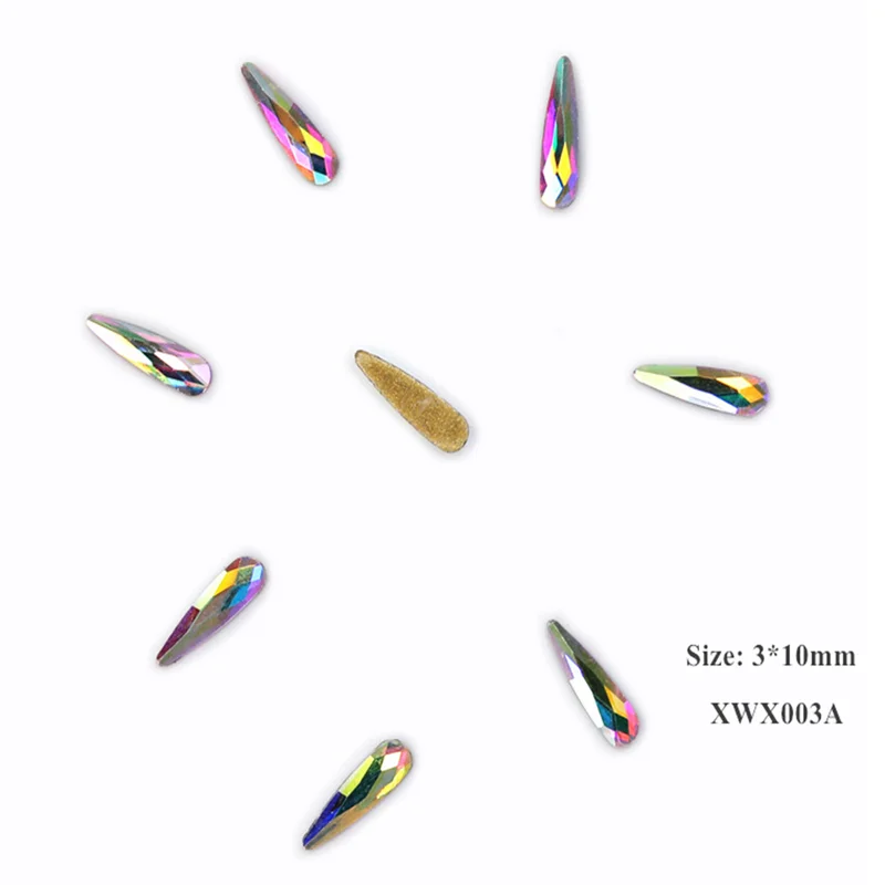 10pc Crystal AB 3D Nail Art Rhinestones Gems Flatback Stones DIY Decorations Manicure Diamond Jewelry Different Shapes For Nails