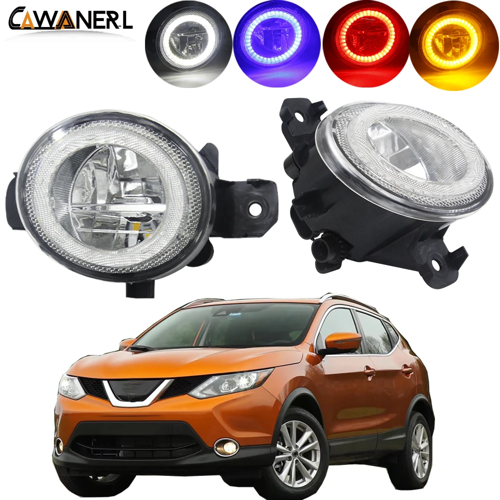 2 Pieces LED Angel Eye Fog Light For Nissan Rogue 2008-2015 Car Accessories Lamp Daytime Running DRL 4000LM H11 12V | Автомобили и
