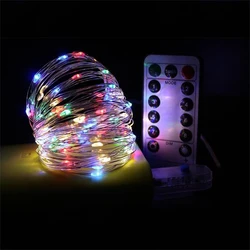 Led Copper Wire String Light 2M 3M 4M 5M USB Operated 8Mode Remote Control Lights Fairy garlands for Wedding Christmas Decor