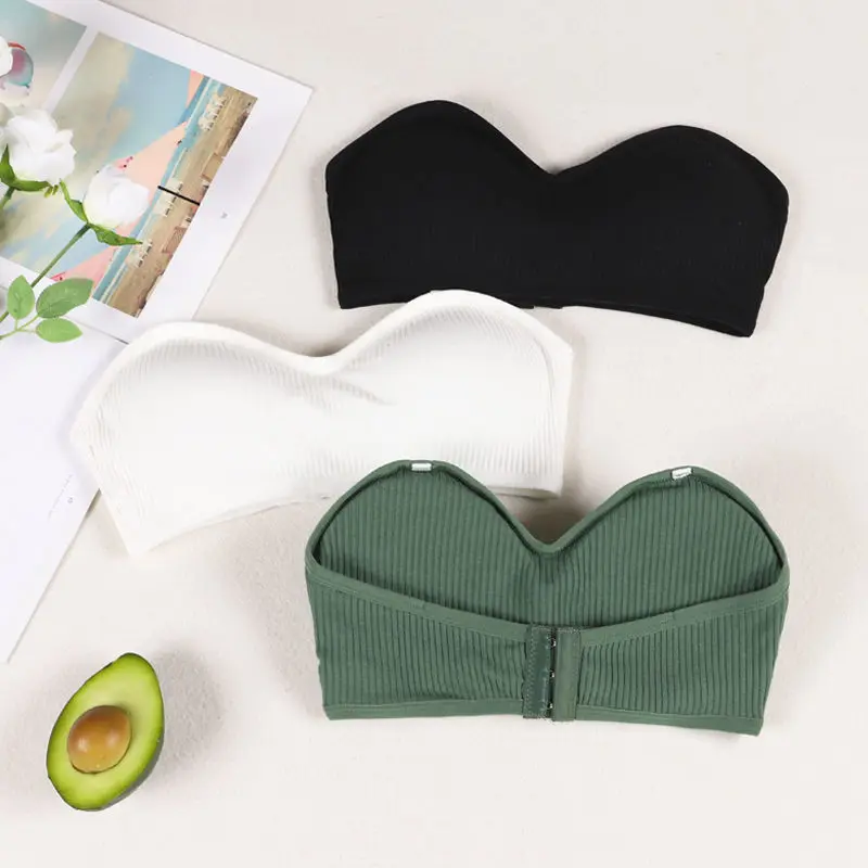 

Strapless underwear women's non-slip tube top-style beauty back anti-glare small chest gathered no steel ring dress bra