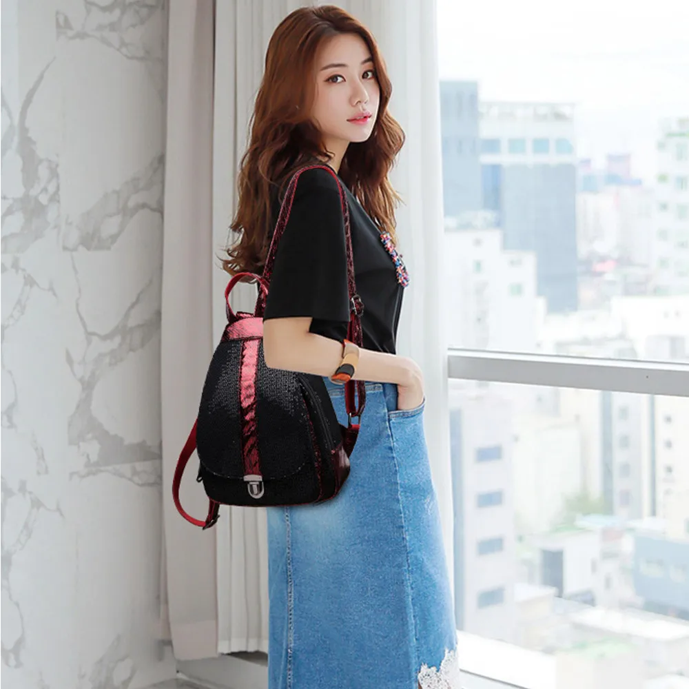 Модный летний женский рюкзак с блестками 2019 дизайнерские высокое качество