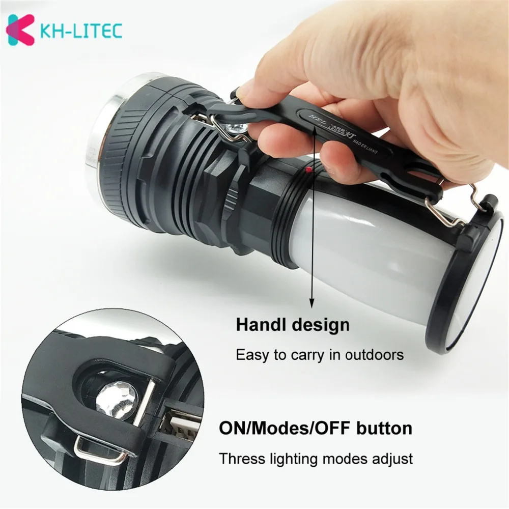 Solar-Power-Rechargeable-Battery-Waterproof-LED-Flashlight-Outdoor-Torch-flashlight-Camping-Tent-Light-Lantern-Lamp（4）