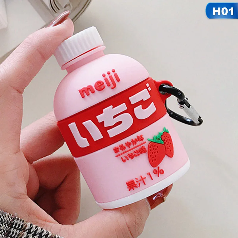 3D чехол для наушников s для AirPods чехол милый клубничный молочный чехол для Apple Airpods Pro защитный чехол для Earpods чехол