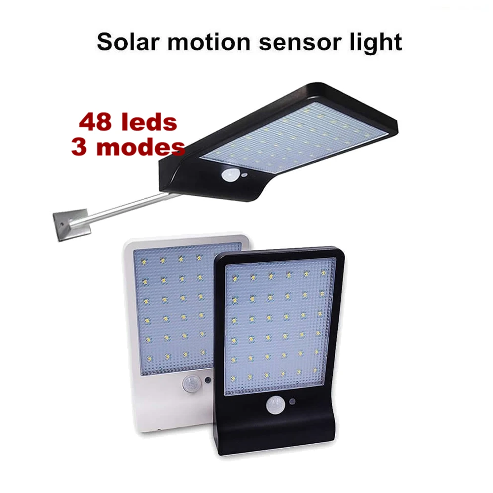 

48LEDs PIR motion sensor Solar Street light 3 modes Outdoor light wall lamp Waterproof Energy Saving Yard Path Home Garde