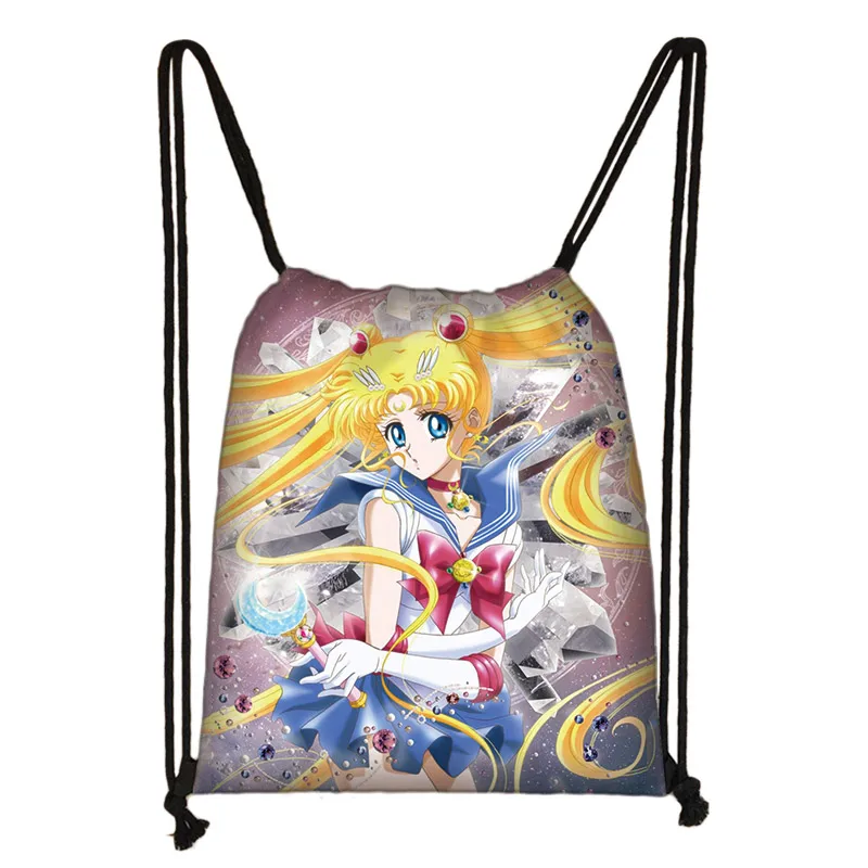 SKD-MSNZS3 Аниме Сейлор Мун Печать drawstring Сумка luna холст рюкзак женские сумки для хранения мультфильм дорожная сумка Детский рюкзак подарок - Цвет: SKD-MSNZS3